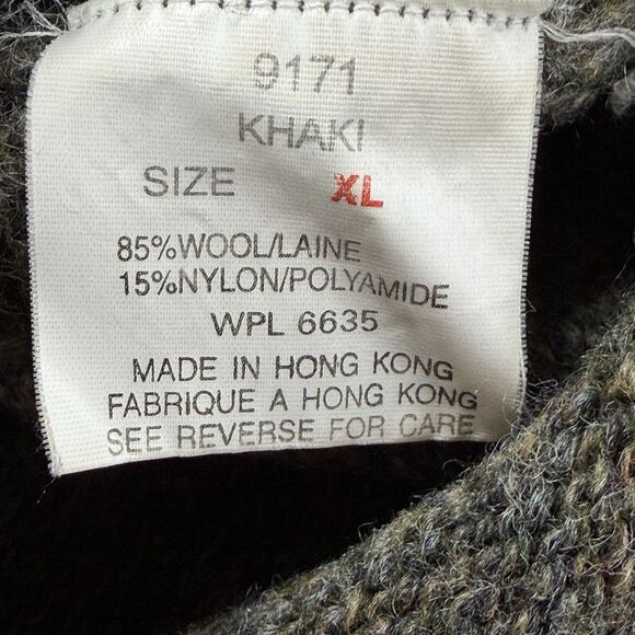 Vintage Woolrich Wool Pullover Sweater Gray Khaki Men’s XL - Picture 5 of 8